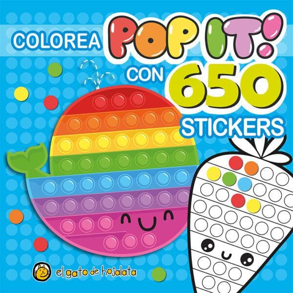 PINTO POP IT CON 600 STICKERS BALLENA