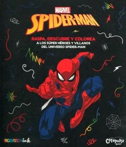 RASPA DESCUBRE Y COLOREA - SPIDER MAN