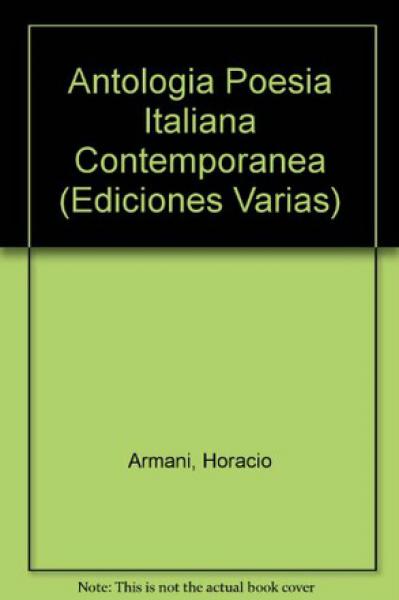 ANTOLOGIA DE LA POESIA ITALIANA CON