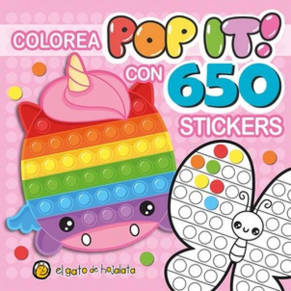 PINTO POP IT CON 650 STICKERS UNICORNIO