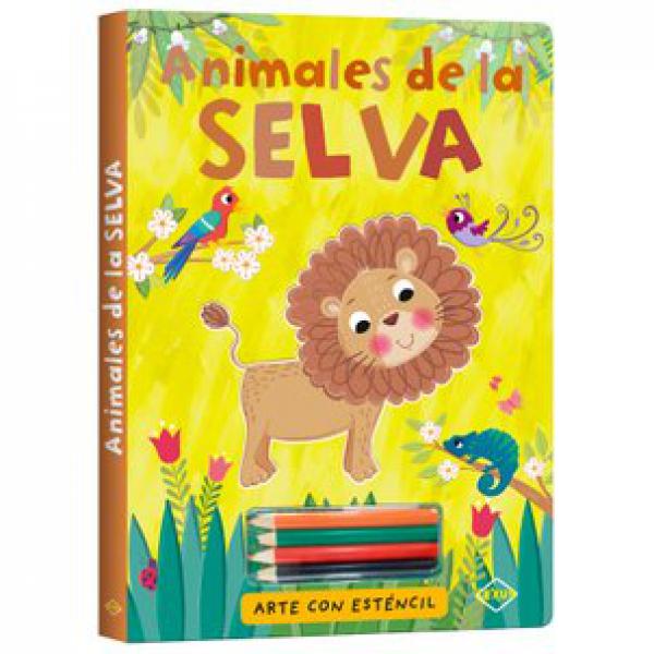 ANIMALES DE LA SELVA ARTE CON ESTENCIL